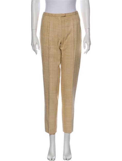 Hermes silk low rise pants